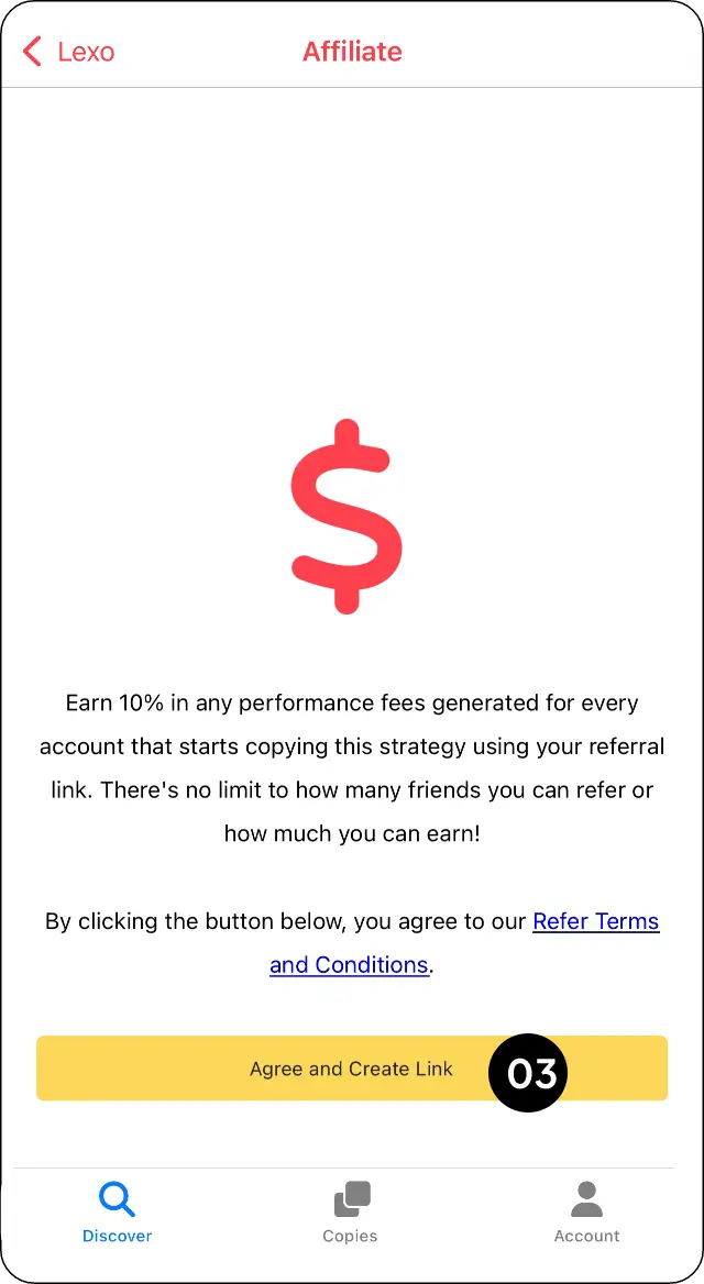 CopyMate referral sharing options