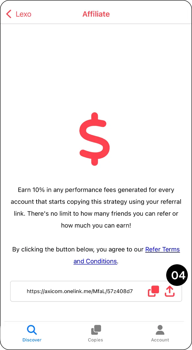CopyMate referral link destination
